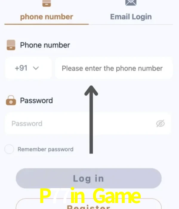 P77in Game login